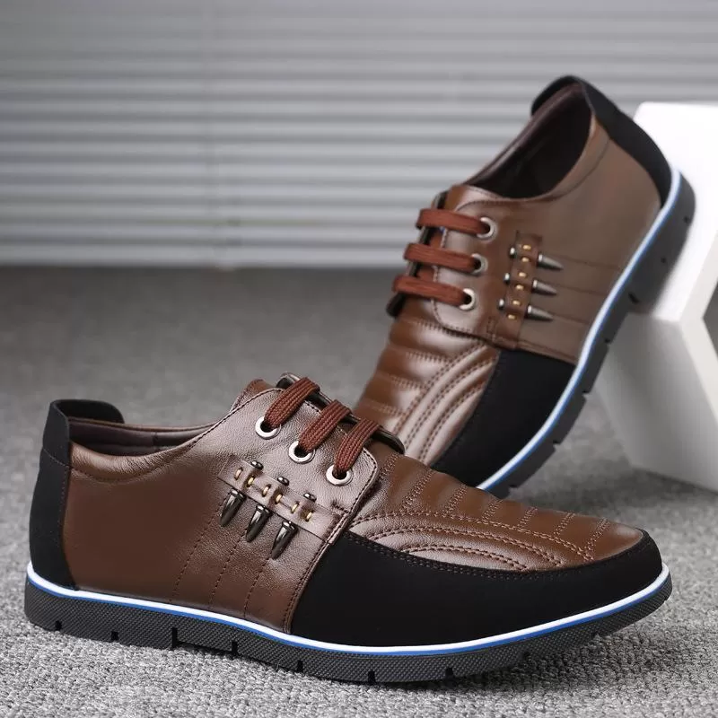 Men's Solid Tenacity Genuine Leather Shoes