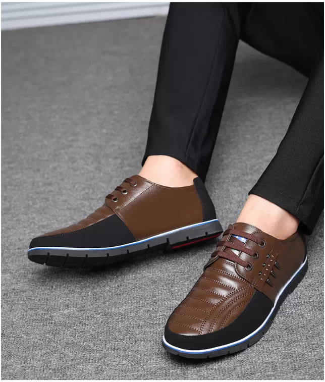 Men's Solid Tenacity Genuine Leather Shoes