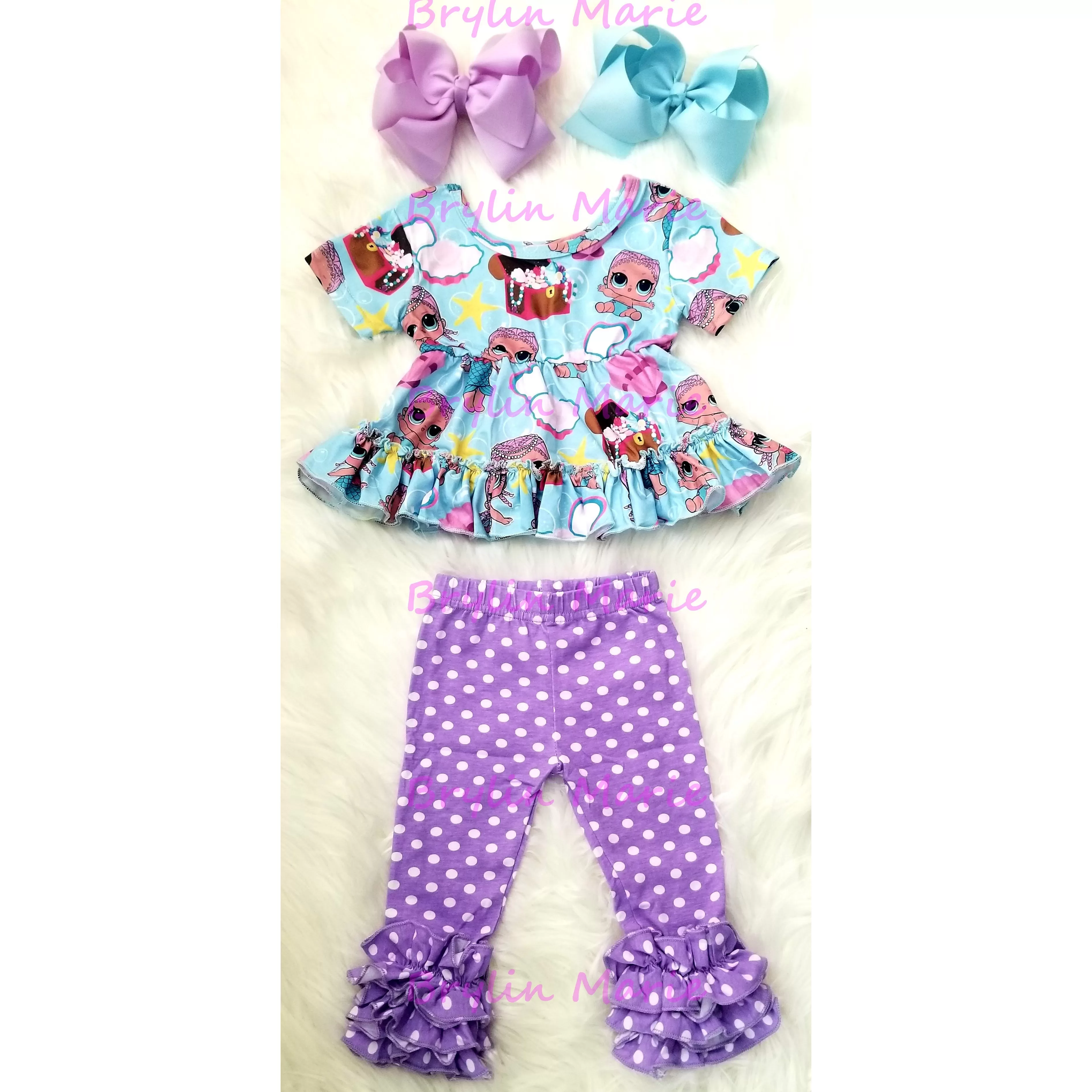 Mermaid Dolls & Treasures Solid Icing Ruffle Set