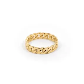 Miami - Cuban Chain Ring in 14k Yellow Gold