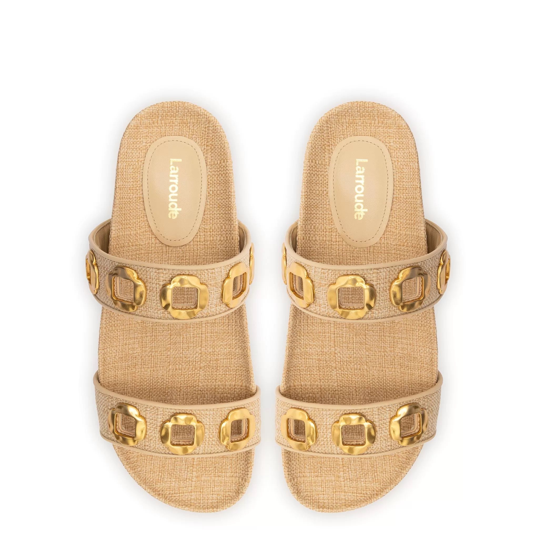 Milan Slide In Beige Raffia