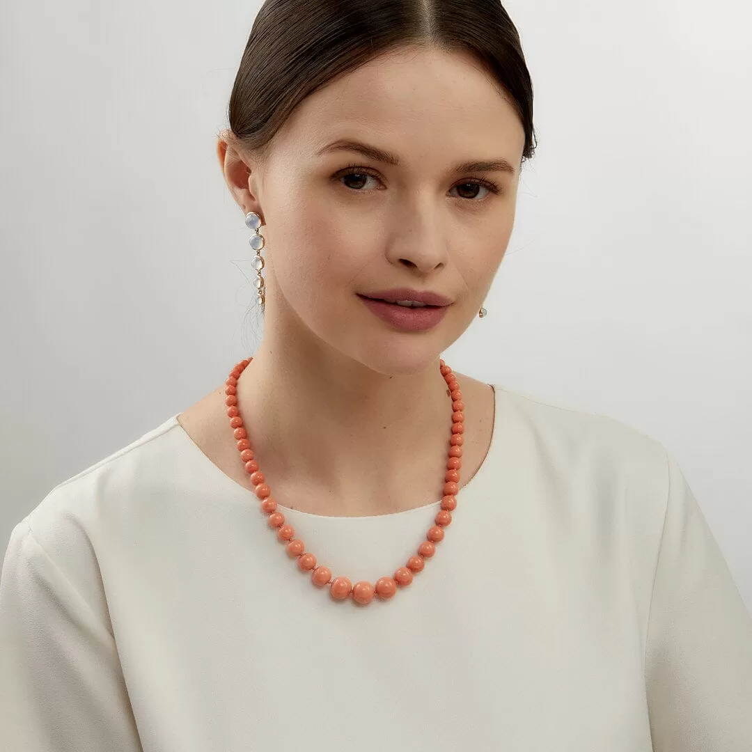 Mogul Salmon Coral Bead Necklace