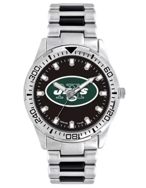 NFL Mens New York Jets Heavy Hitter Watch - Bracelet Strap - Color Logo