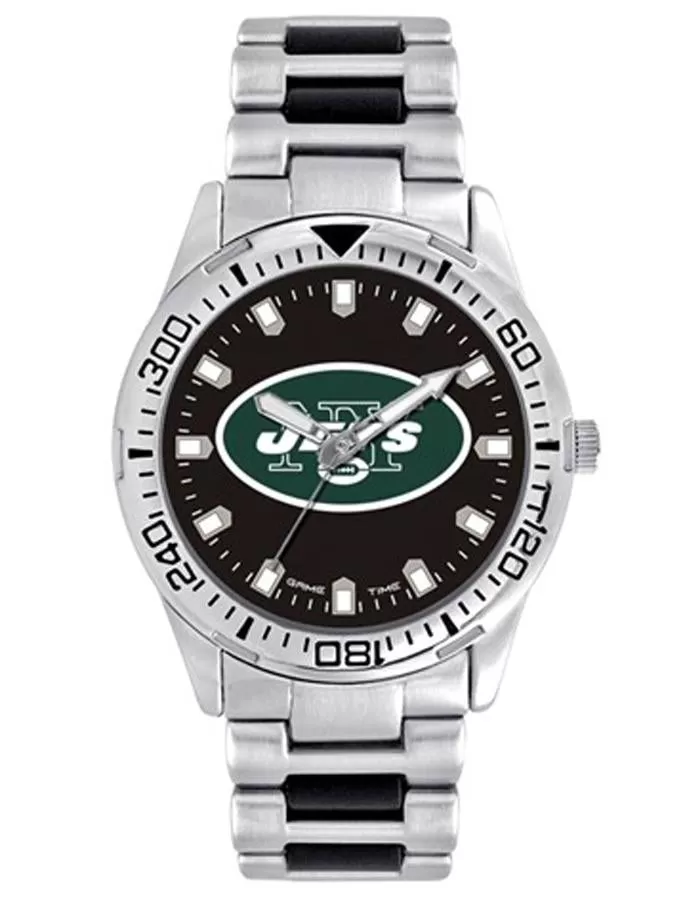 NFL Mens New York Jets Heavy Hitter Watch - Bracelet Strap - Color Logo