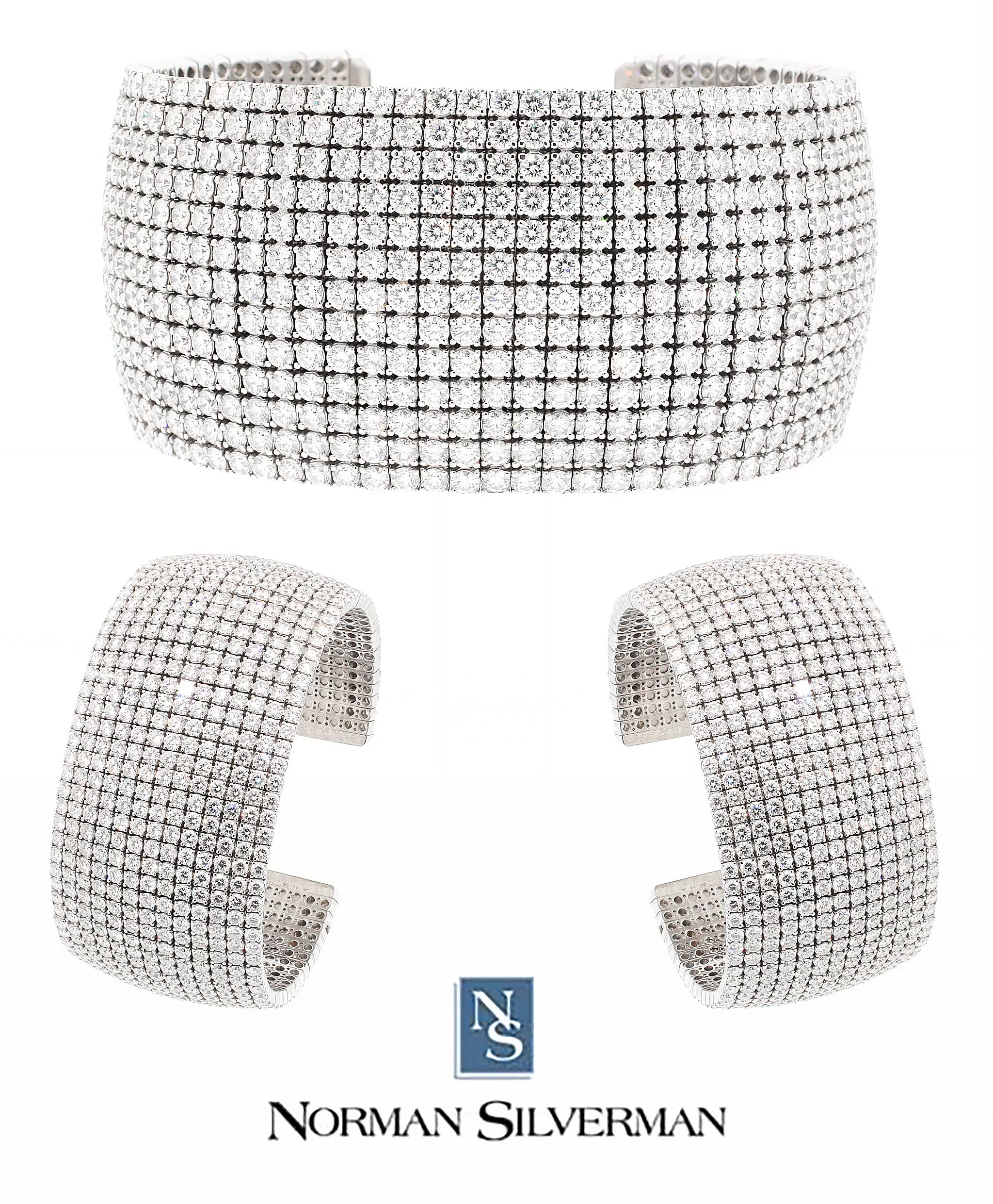 Norman Silverman Diamond Cuff Bracelet