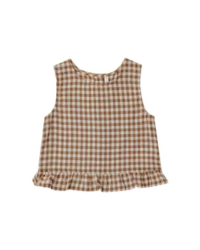 Oceanside Top – Camel Gingham