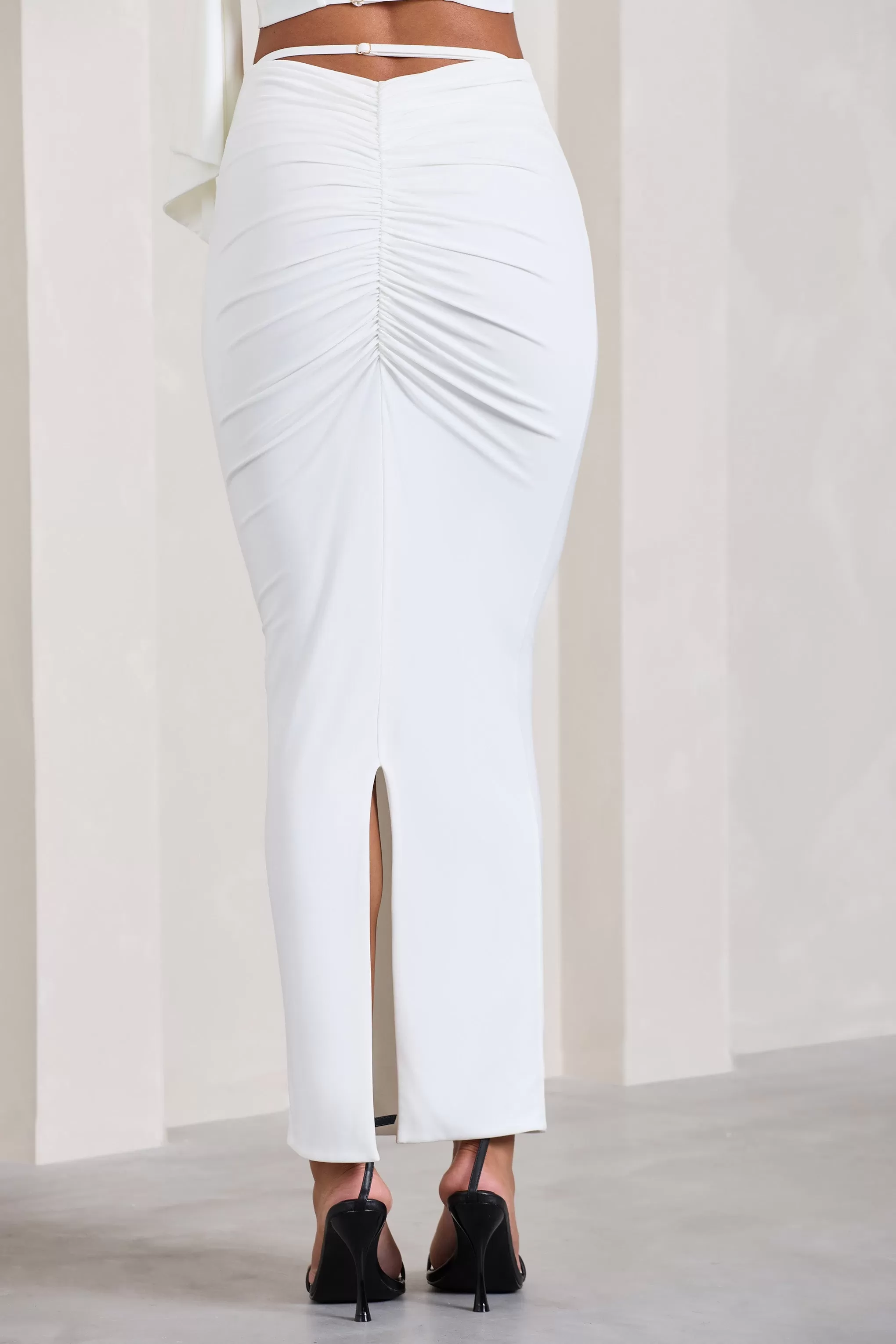 Onna | White Bodycon Pencil Maxi Skirt