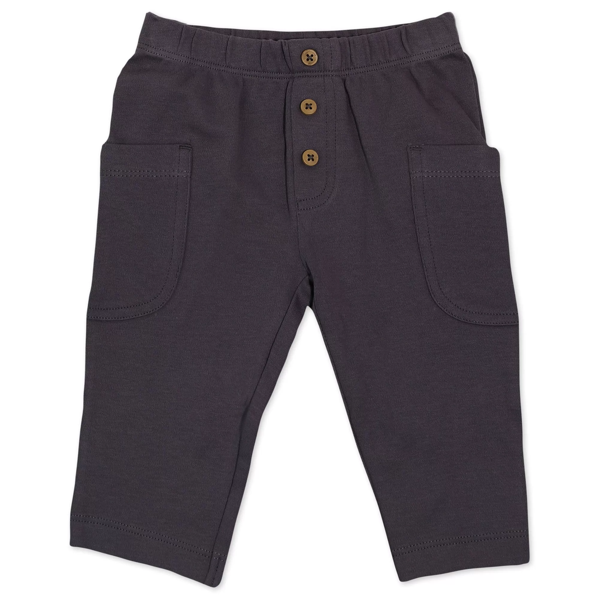 Organic Cotton 2-Pack Pant in Gray and Olive Stripes