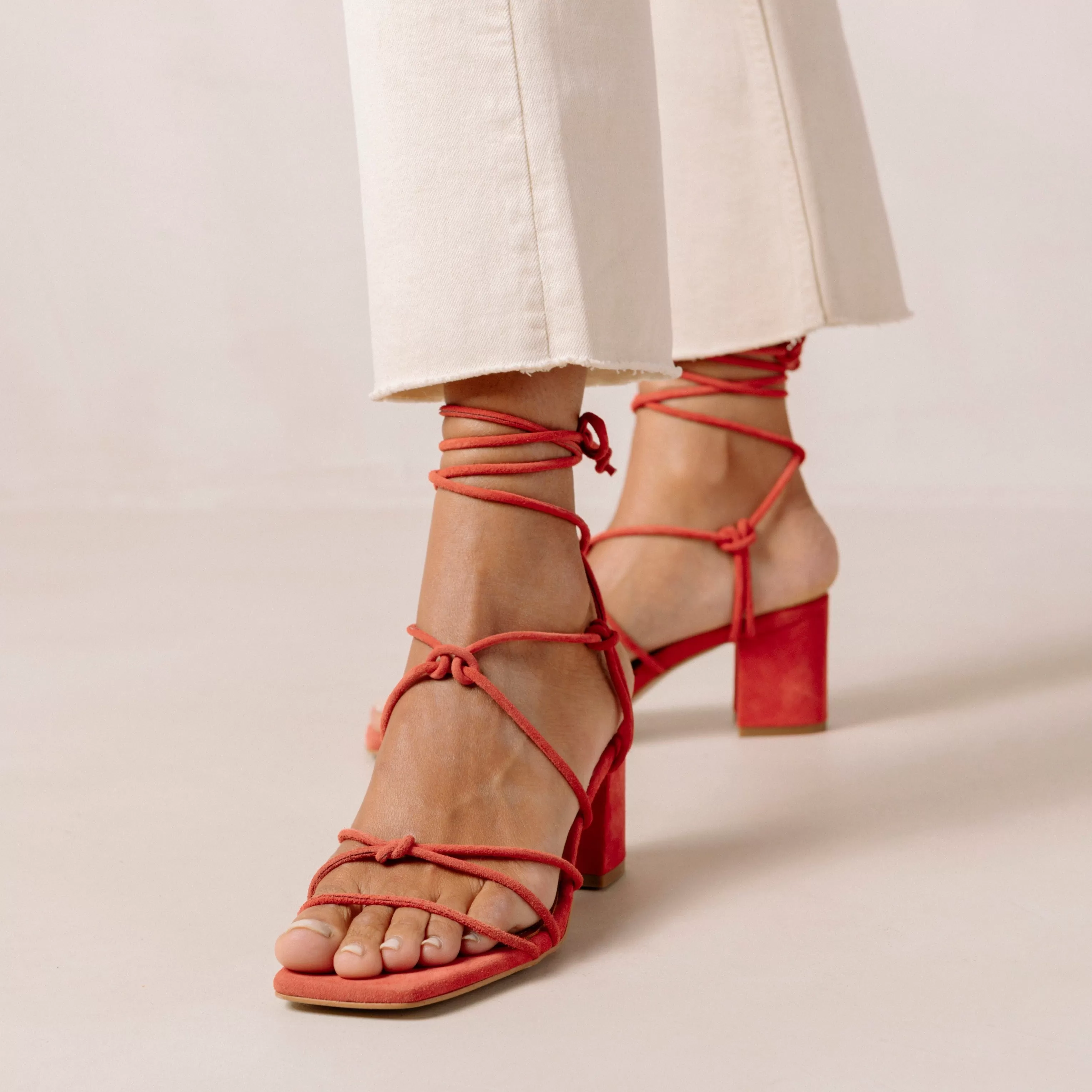 Paloma Orange Leather Sandals