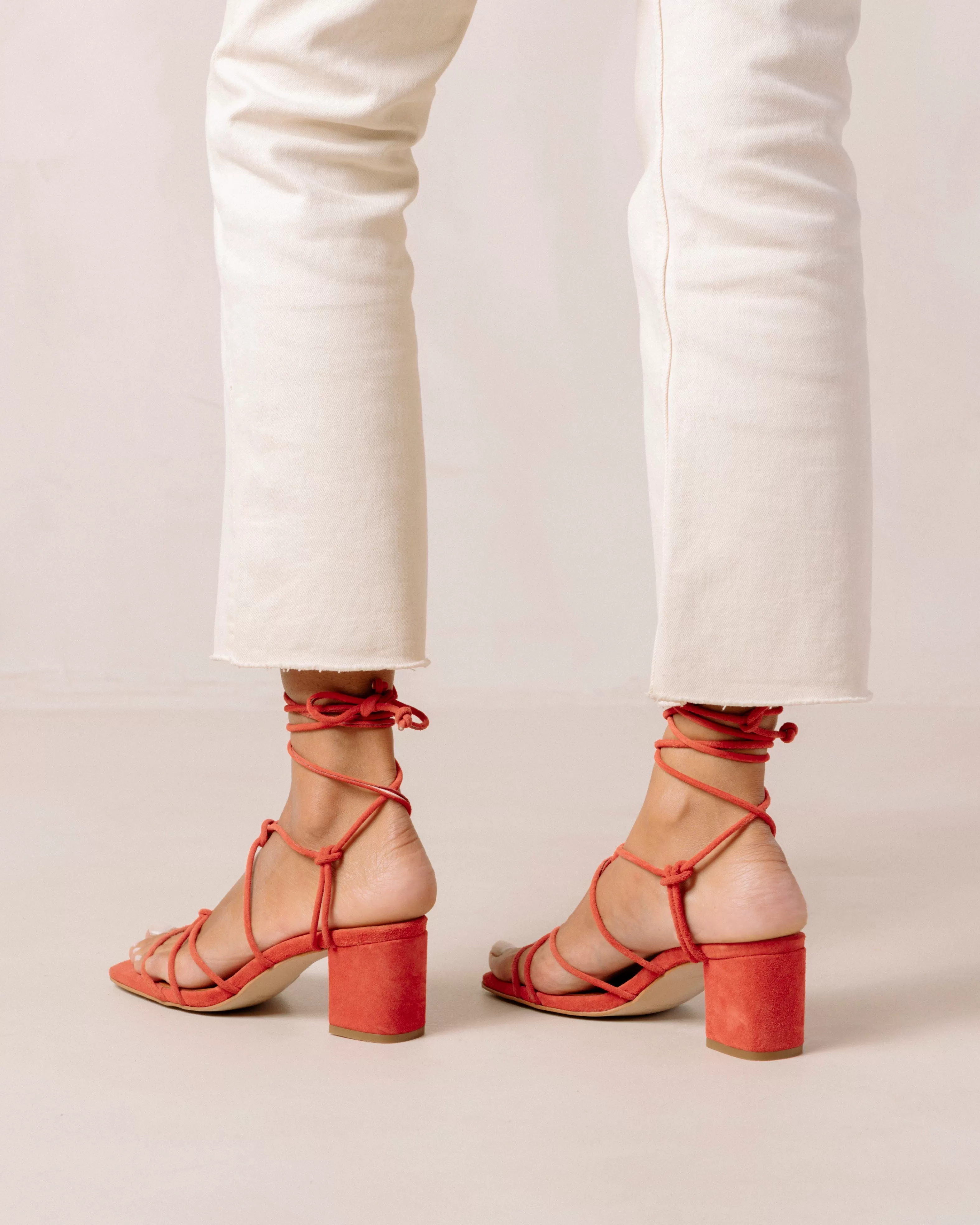 Paloma Orange Leather Sandals