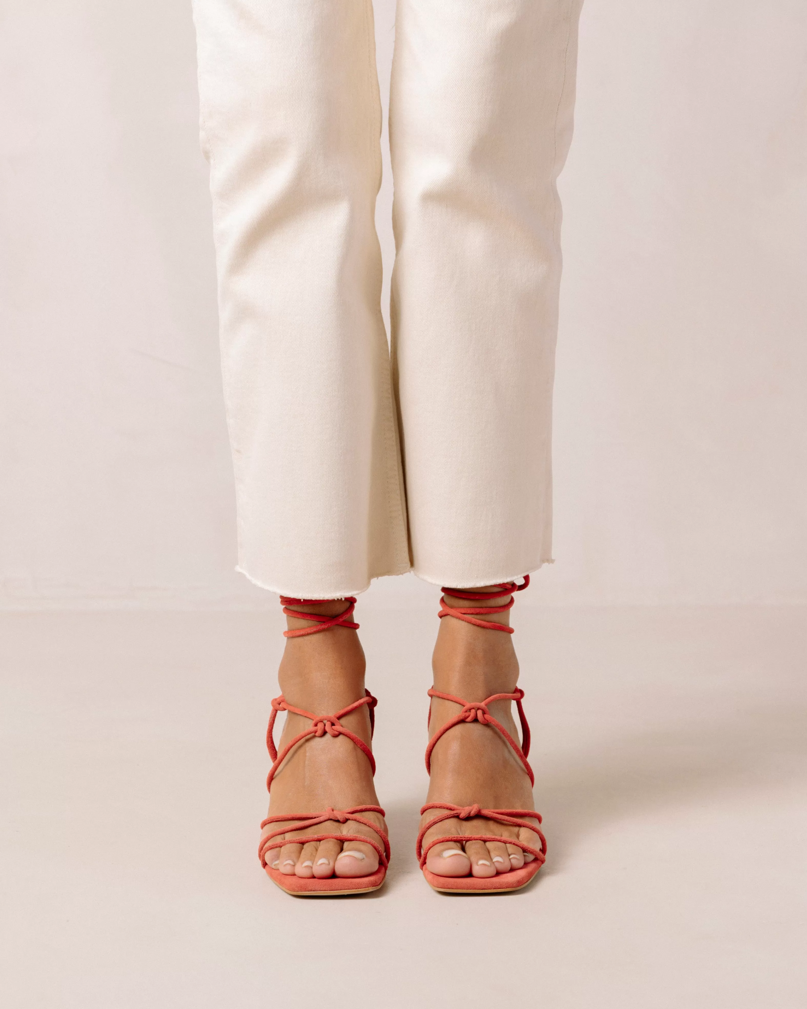 Paloma Orange Leather Sandals