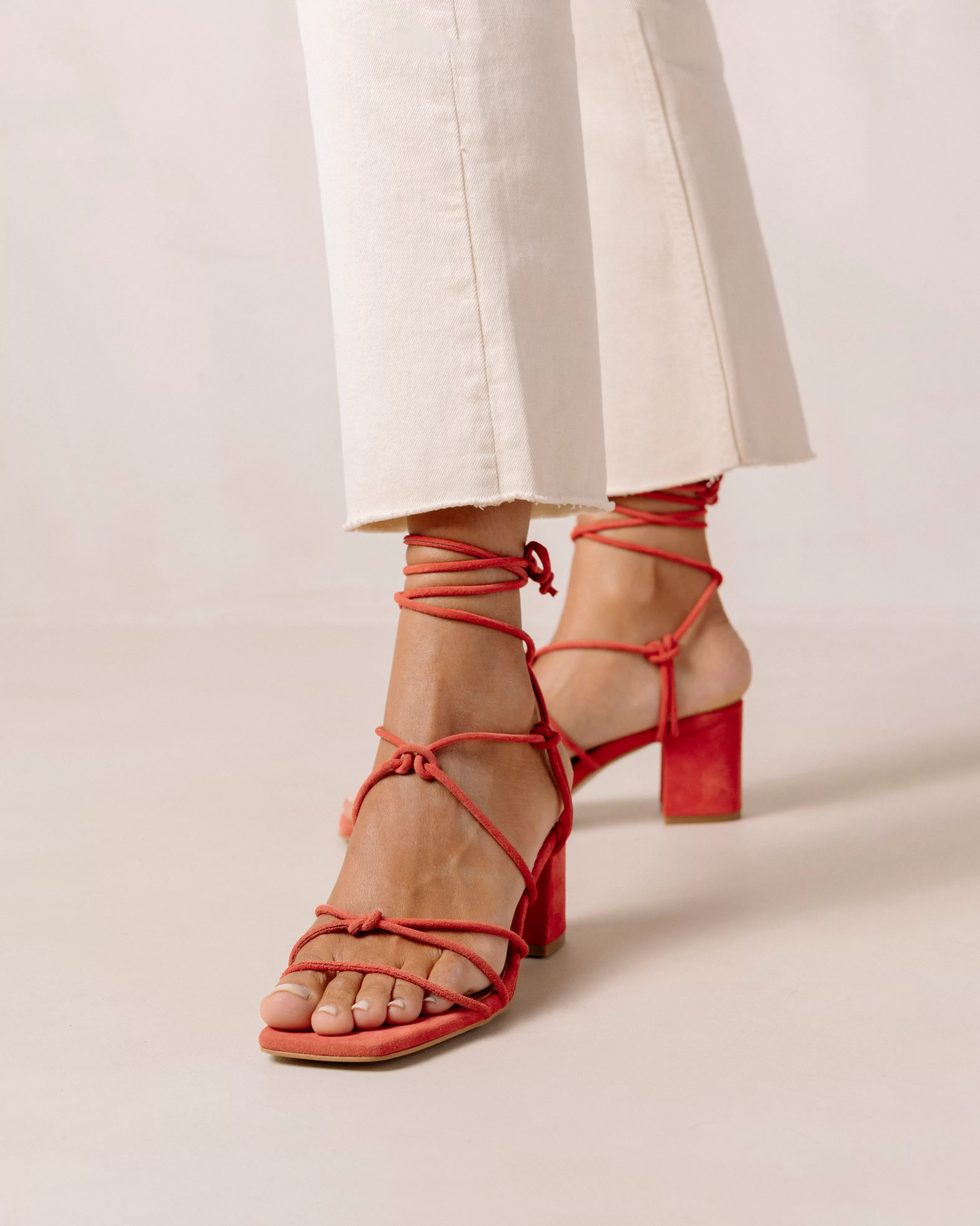 Paloma Orange Leather Sandals