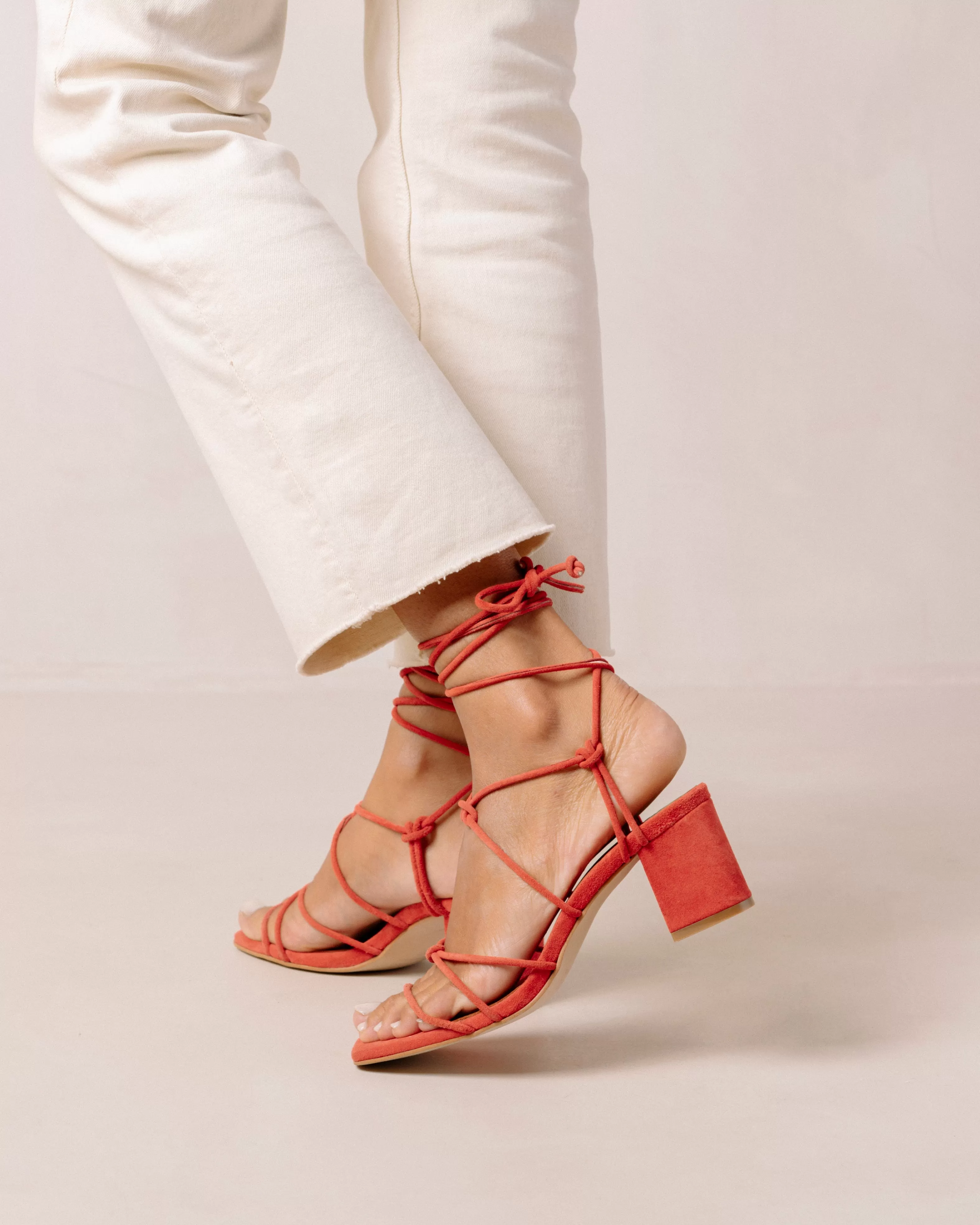 Paloma Orange Leather Sandals