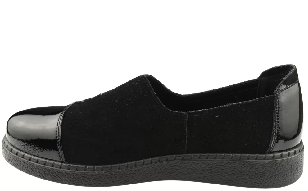 Pantofi casual, dama, FORMAZIONE, 2255Q12 01 negru, piele naturala