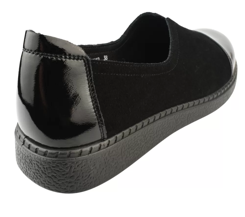 Pantofi casual, dama, FORMAZIONE, 2255Q12 01 negru, piele naturala