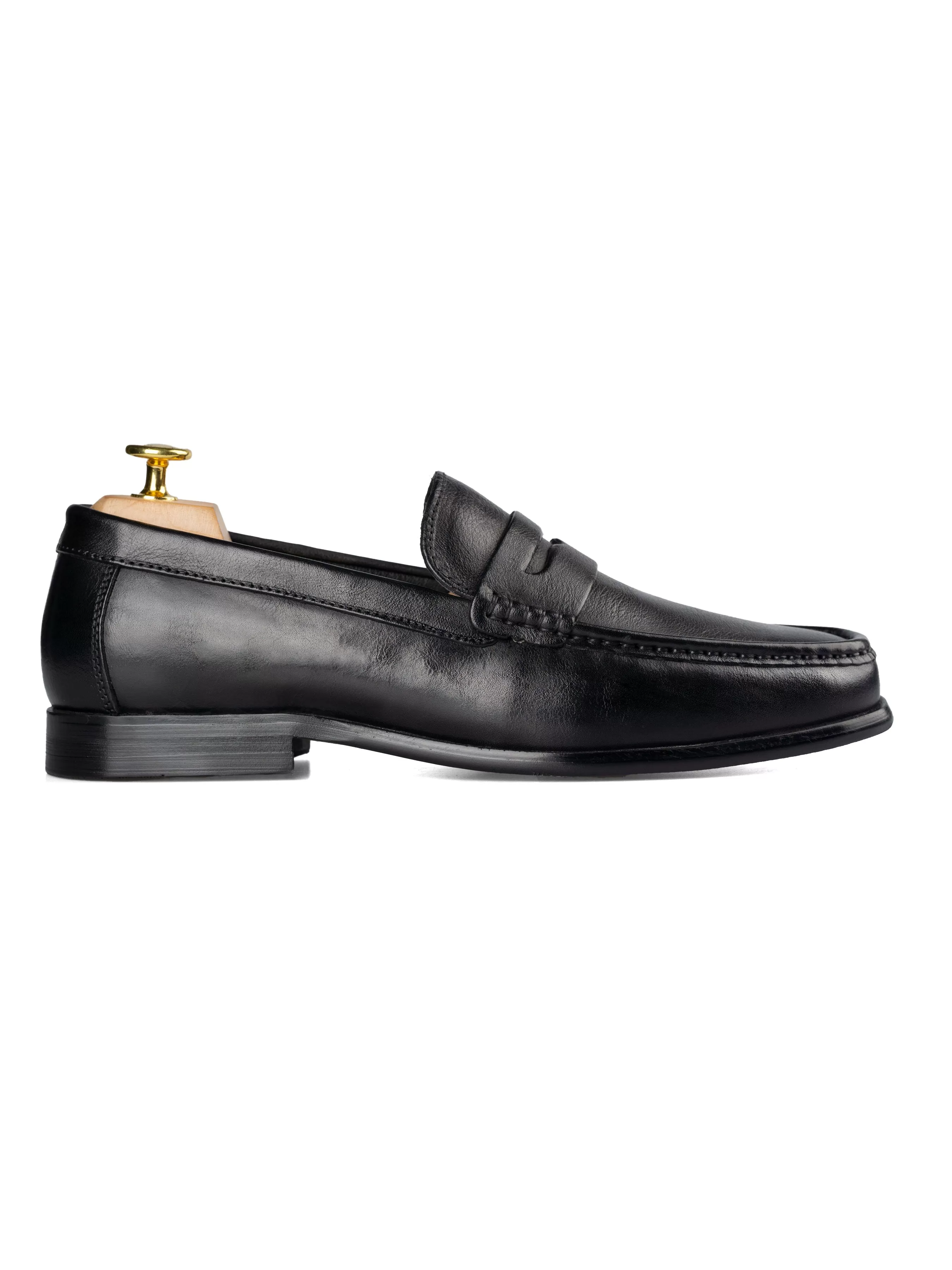 Penny Moccasin Loafer - Solid Black