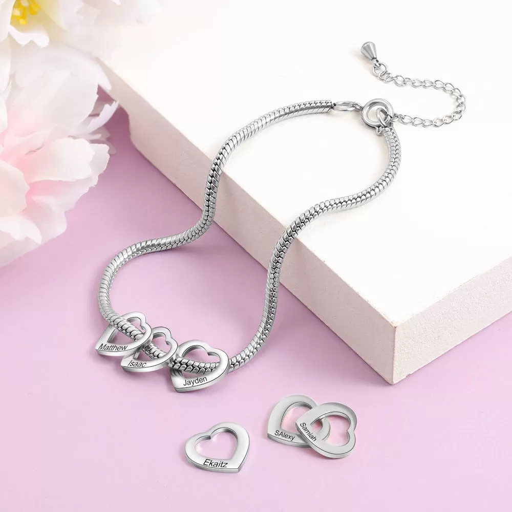 Personalized Silver Color Bracelet & Anklet With 2 Names