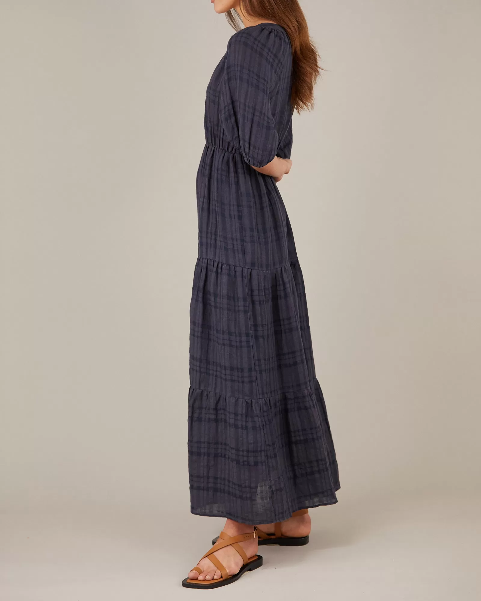 Pila Linen Maxi Dress - Navy