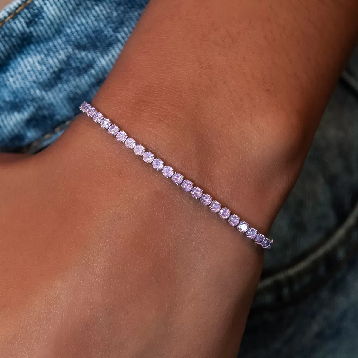 Pink Diamond Micro Tennis Bracelet