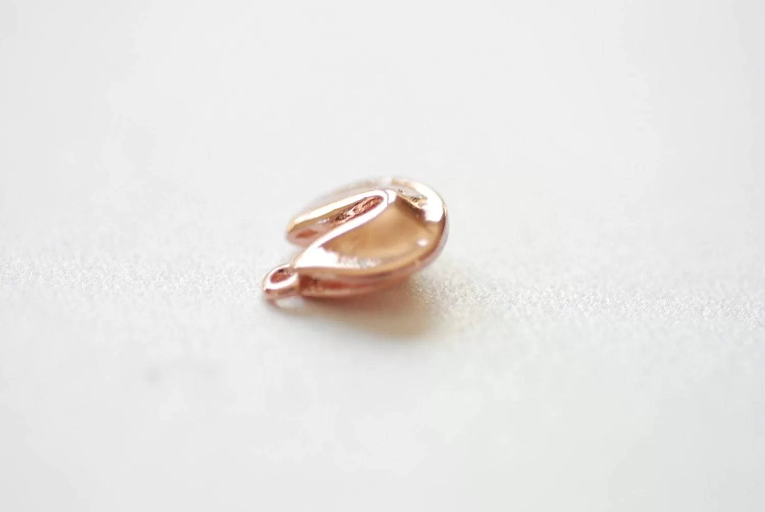 Pink Rose Gold Vermeil Fortune Cookie Charm -18k rose gold plated over Sterling Silver, Rose gold Cookie Charm Pendant, Cookie Charm, 96