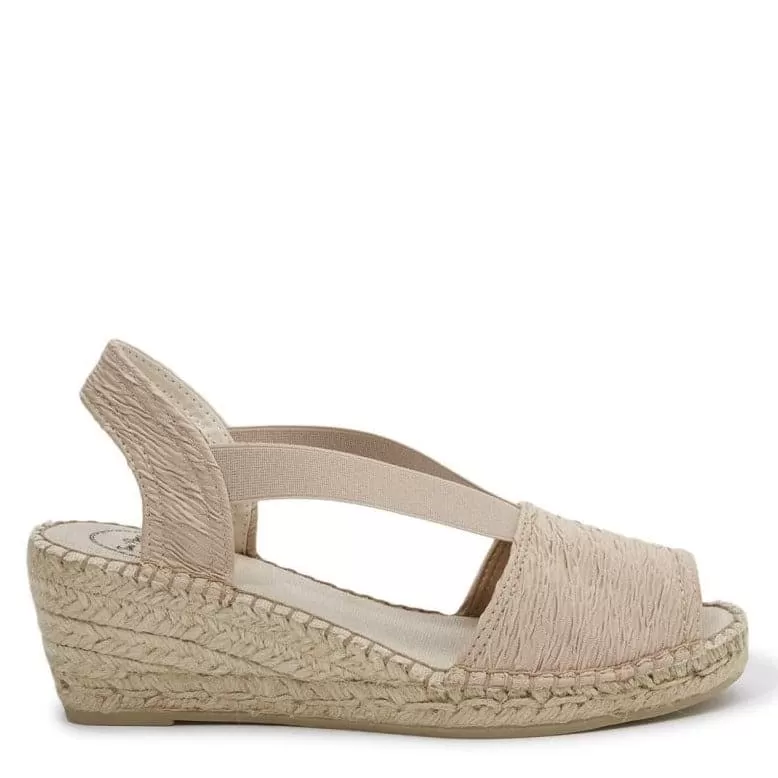 Plain Cotton Blend Wedge Espadrille for Women - Taga-RP