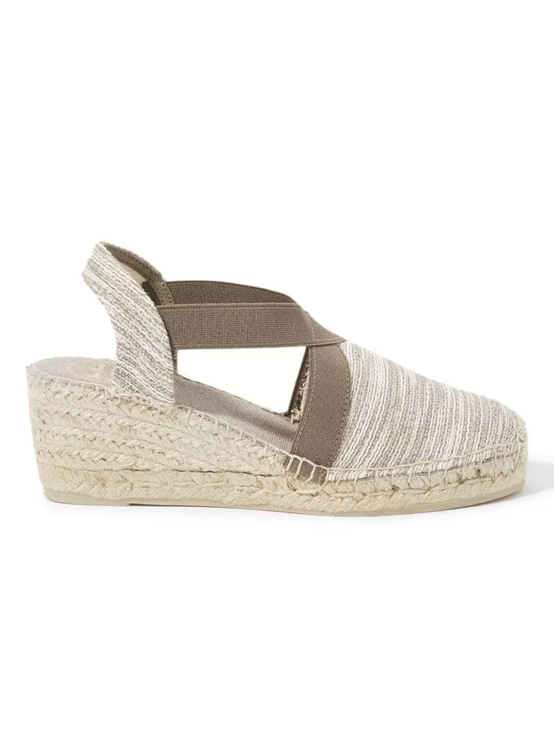 plain Cotton Blend Wedge Espadrille for Women - Terra-SD