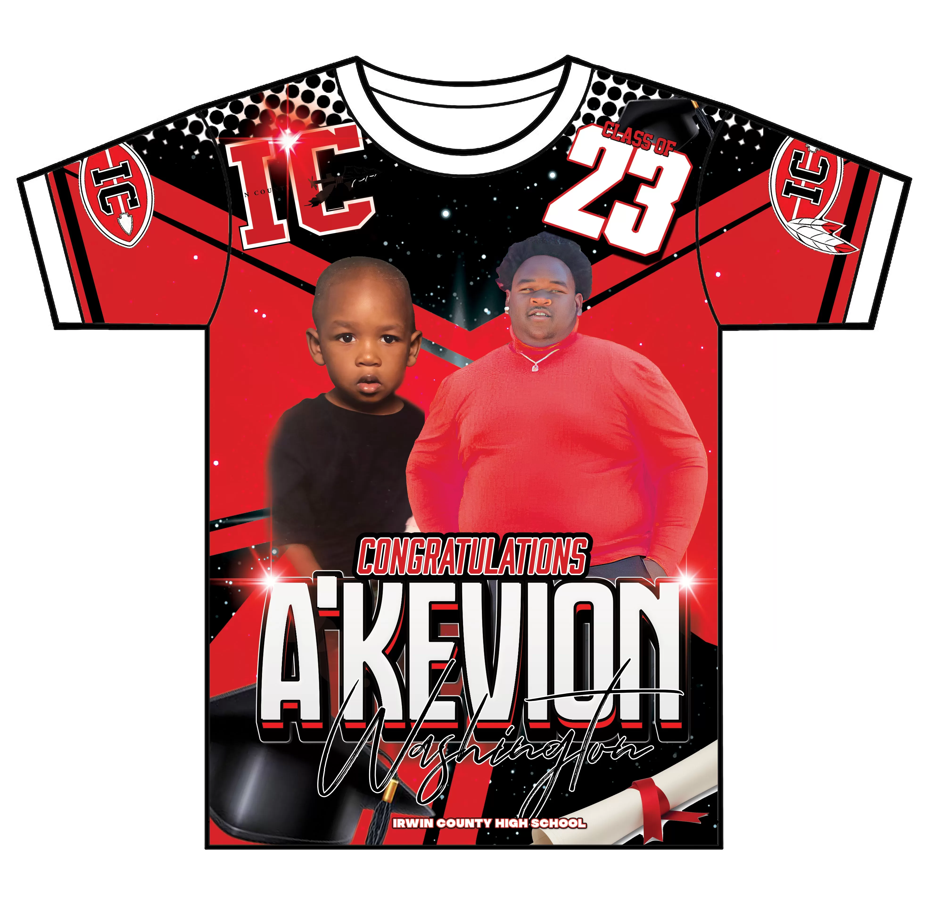 "A'Kevion" Custom Designed Graduation 3D shirt