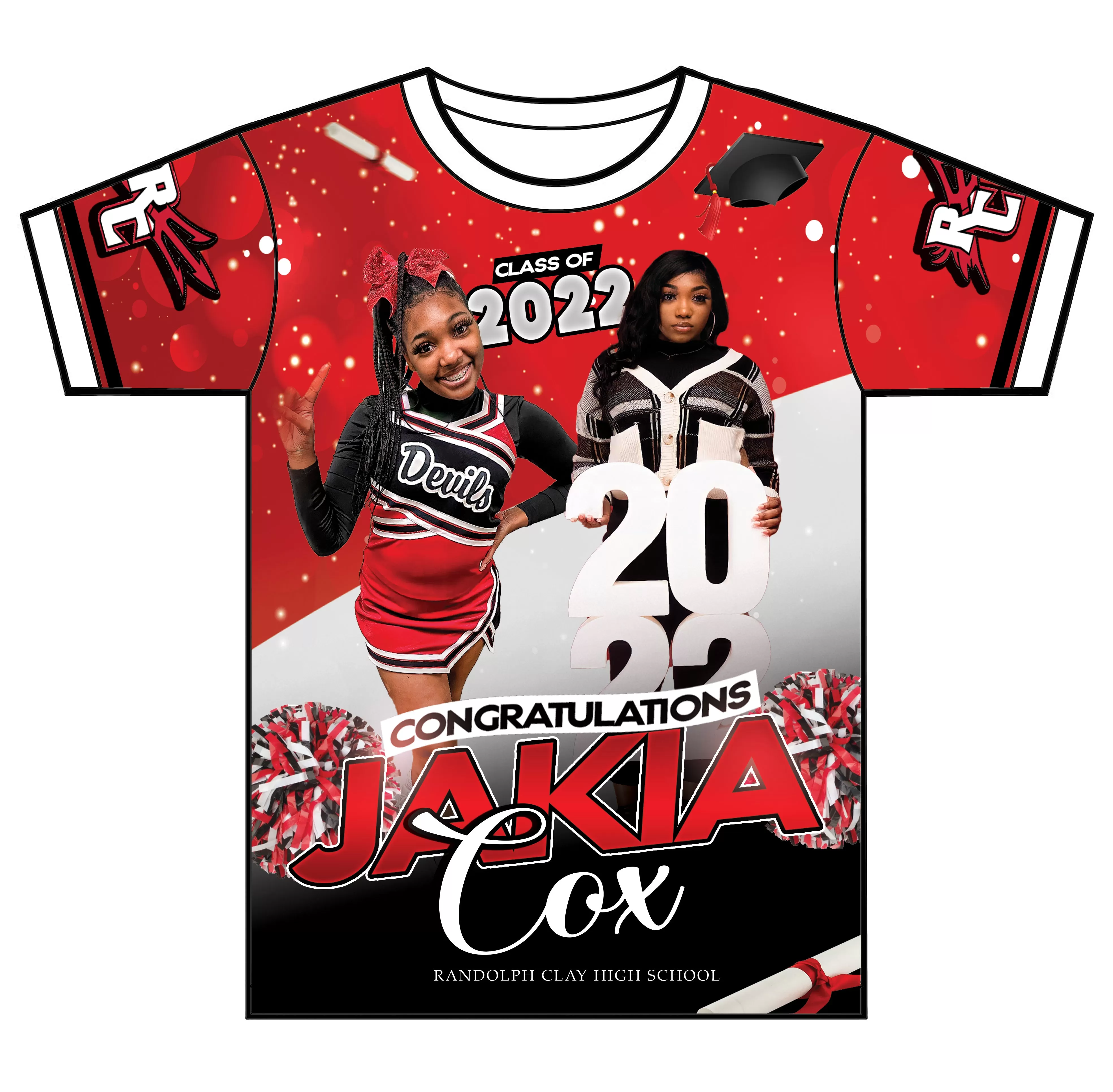 "Jakia Cox" Custom Designed Graduation 3D shirt