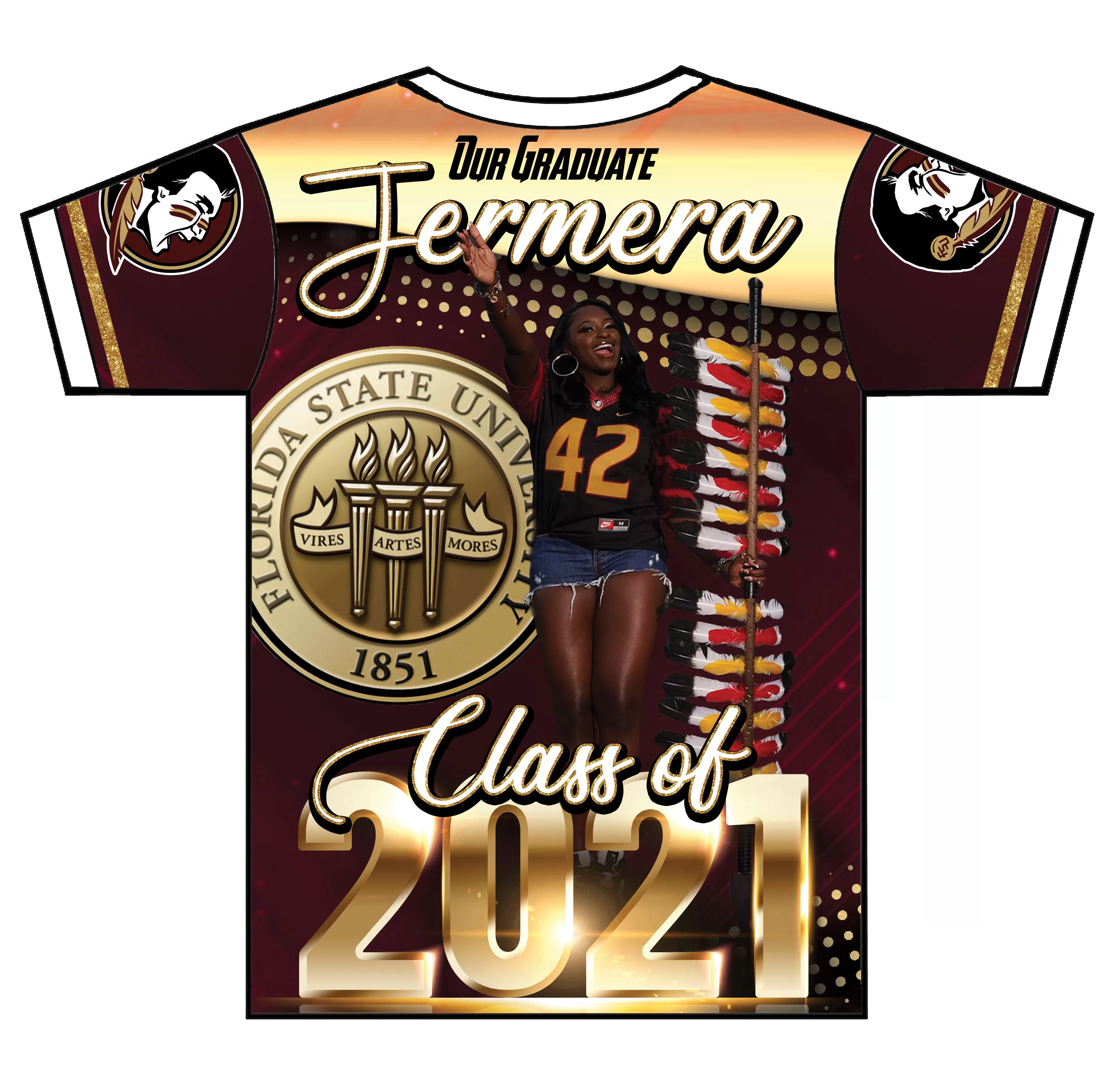 "Jermera" Custom Designed Graduation 3D shirt