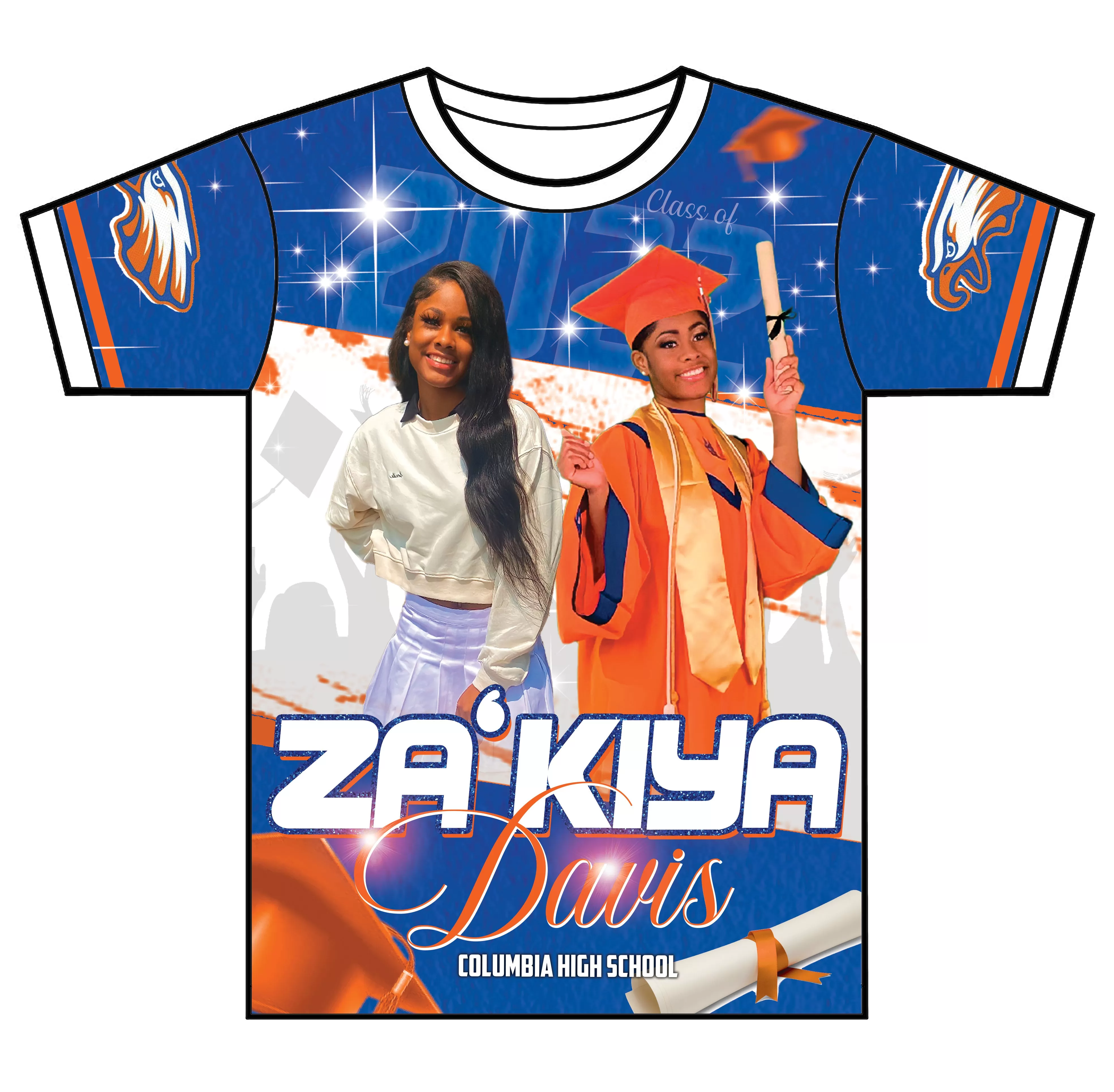 "Za'kiya" Custom Designed Graduation 3D shirt