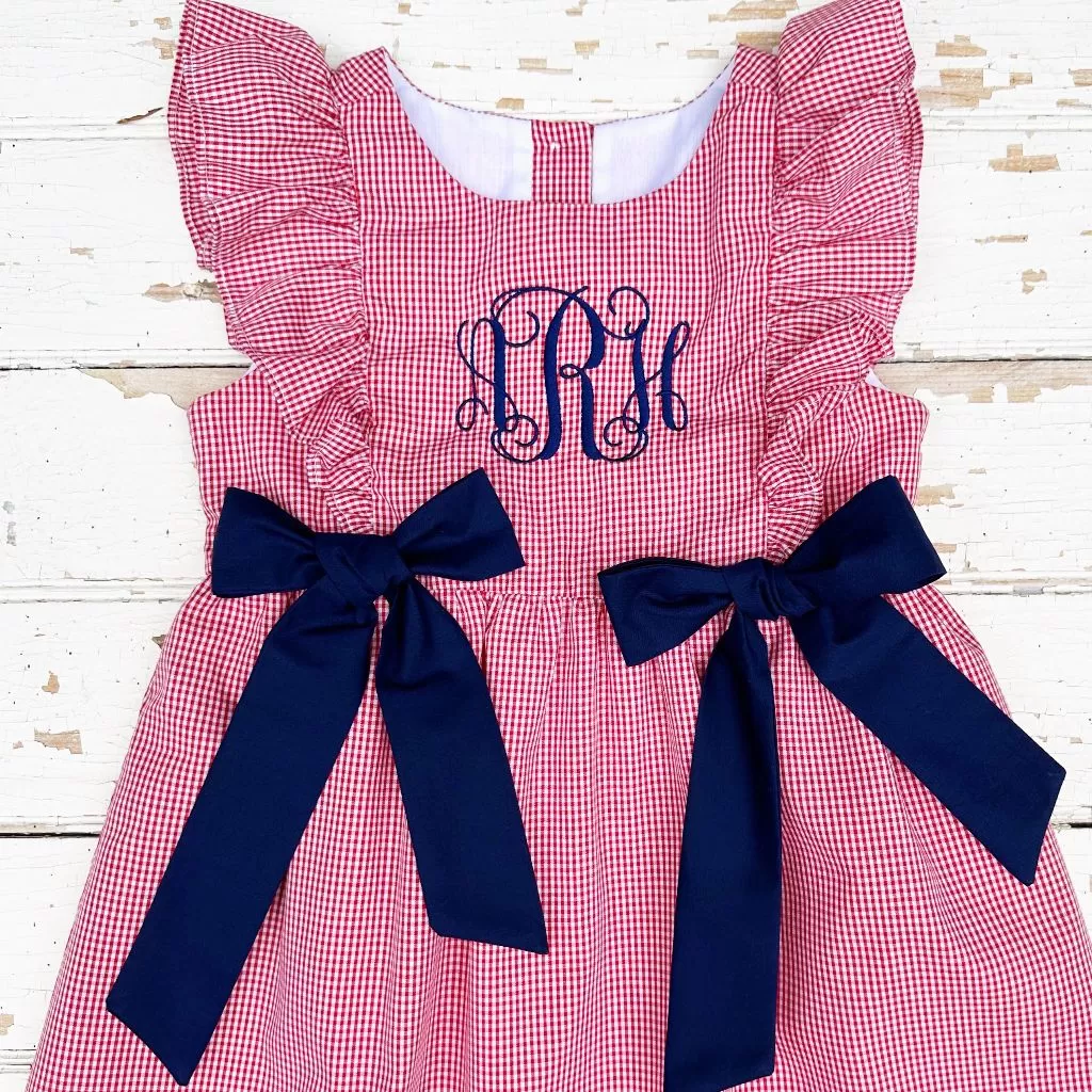 Red Gingham Dress with Bows