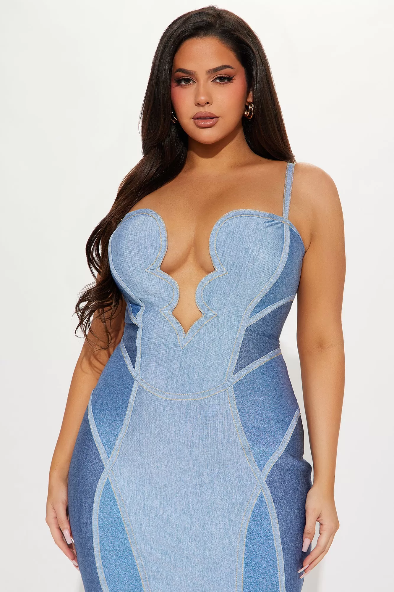 Rio Nights Bandage Midi Dress - Blue