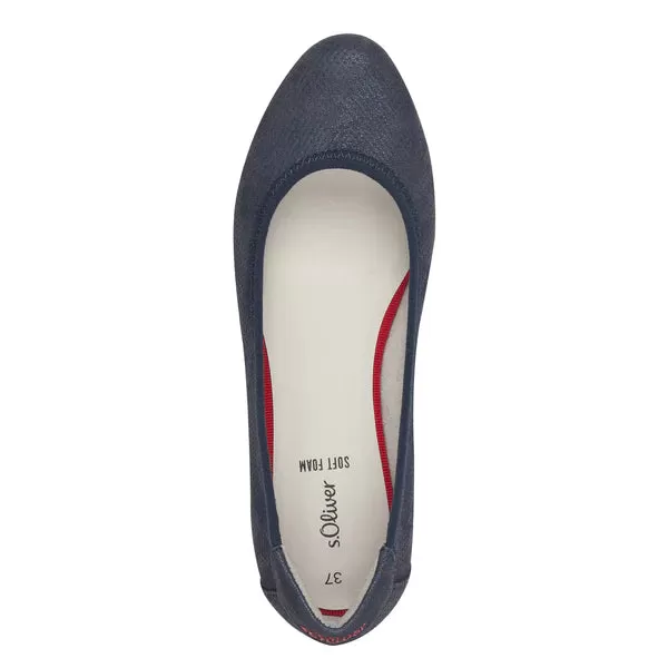 S Oliver Wedge Pump Navy