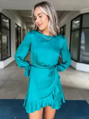 Sammi Ruffle Dress (Vivid Teal)