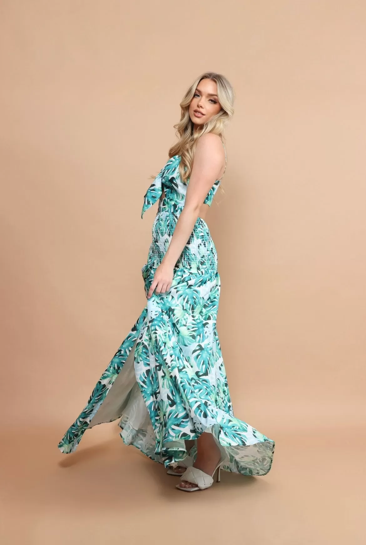 Serai Green Palm Maxi Dress