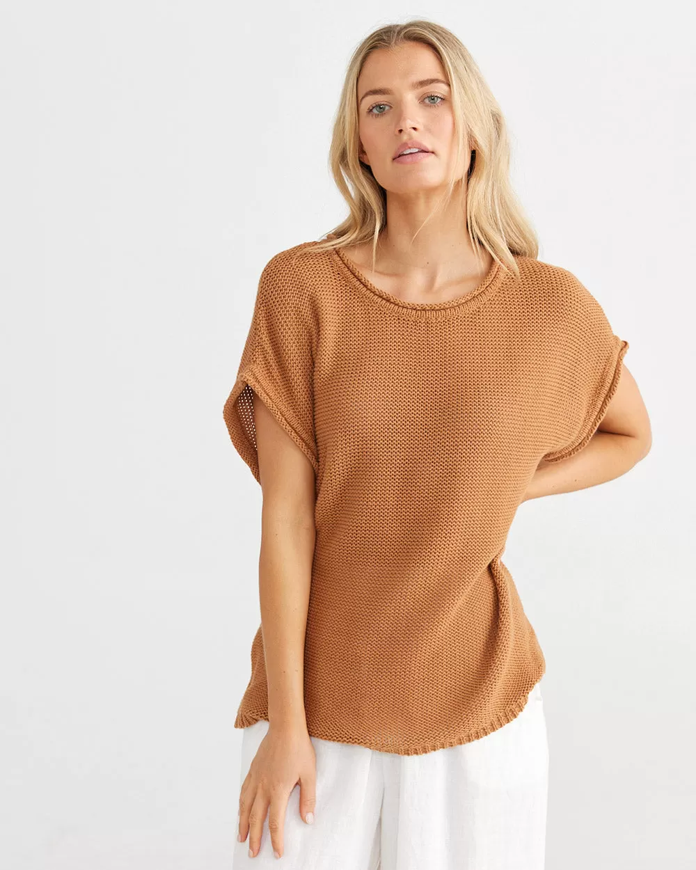 Shanty Issa Knit Tee Tan