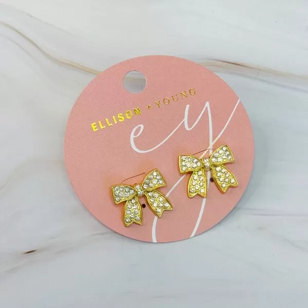 Shine Sparkle Bow Stud Earrings