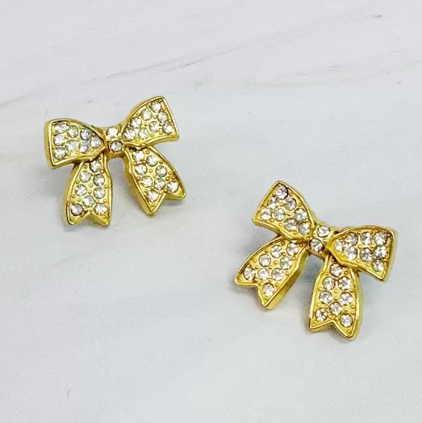 Shine Sparkle Bow Stud Earrings