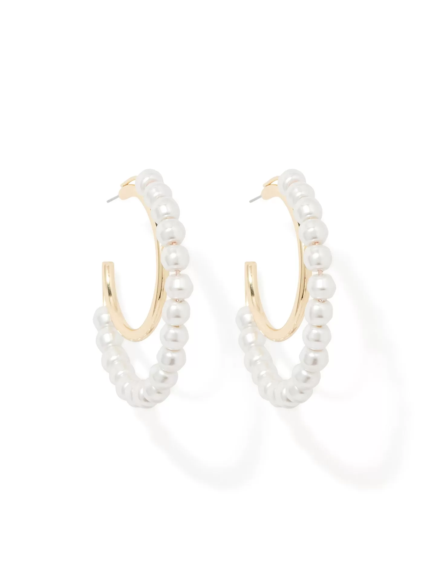 Signature Gaia Pearl And Metal Hoop Earrings