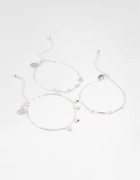 Silver Star & Pearl Droplet Bracelet Pack