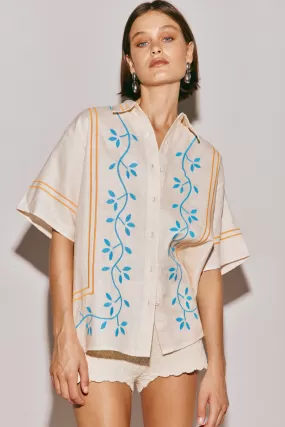 Sunsets In Capri Linen Shirt Natural