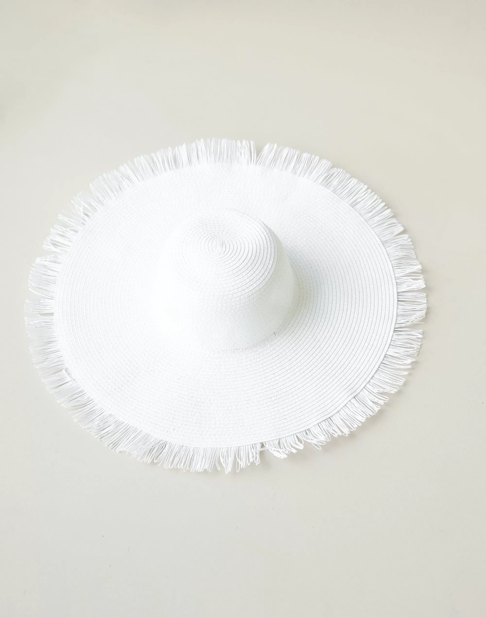 Tamara Wide Brim Straw Hat (White)