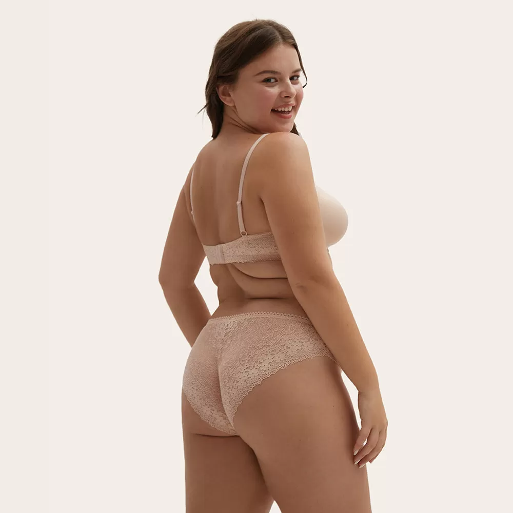 TEAGAN Plus Floral Lace Shiny Sexy Hipsters