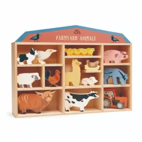 Tender Leaf Toys Farmyard Animals Display Shelf Set