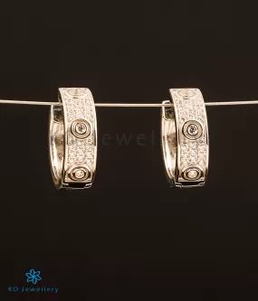 The Circle Sparkle Silver Hoops