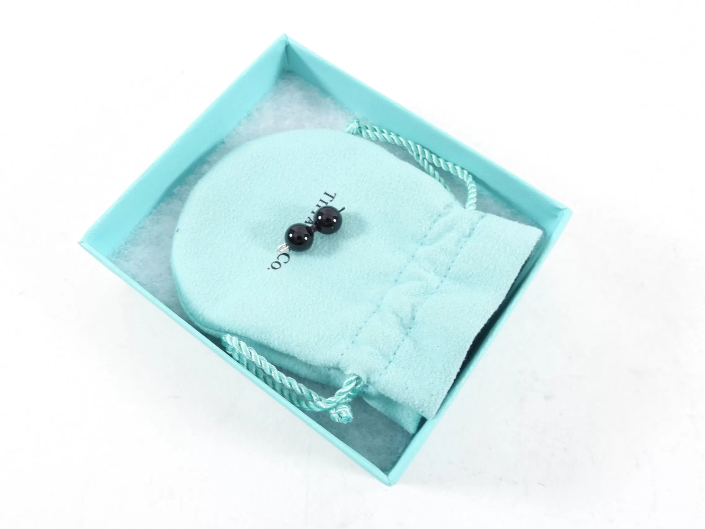 Tiffany & Co.  Black Bead and Sterling Toggle Bracelet