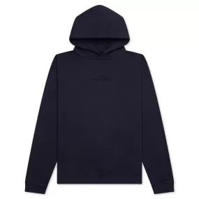 Tonal Upside Down Logo Hoodie - Blue/Tonal Embroidery