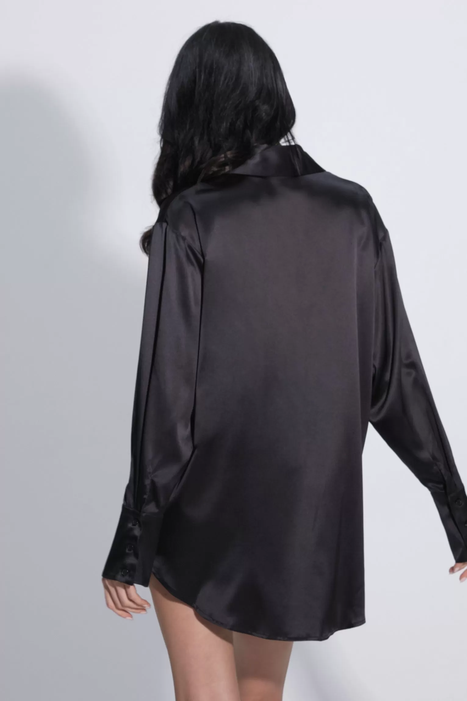 Twyla Silk Pyjama Shirt Black