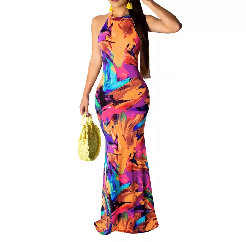 VIBRANT SPICE LONG DRESS