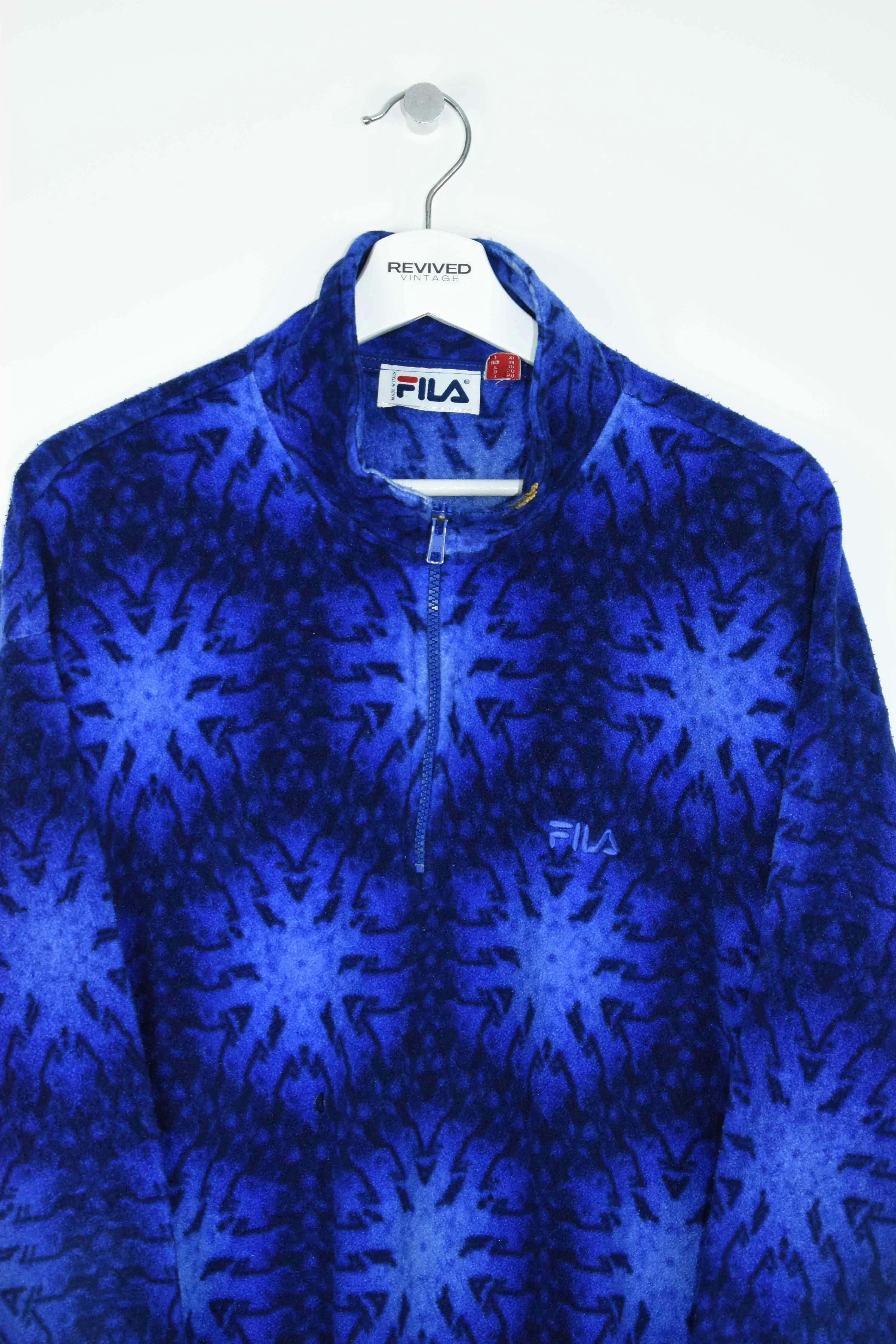 Vintage Fila 80S Crazy Pattern Fleece Large